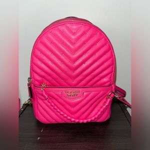 EUC Victoria’s Secret pink leather mini backpack